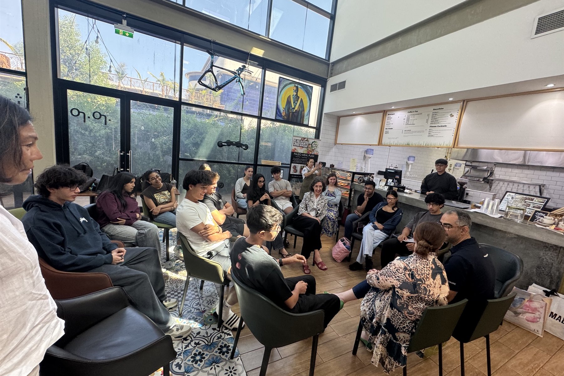 Young people taking part in a group discussion at a YouthConnectHub gathering.